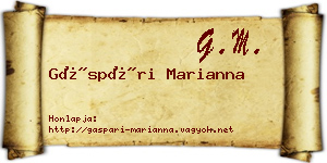 Gáspári Marianna névjegykártya